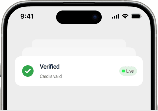 Phone showing a verified IDGO card status