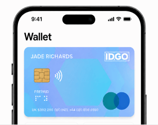 IDGO Smart Card inside a phone digital wallet